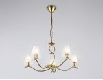 Подвесная люстра со стеклянными плафонами Ambrella LH57091/5 BS/FR латунь/белый матовый E14/5 max 40W D690*790