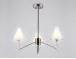 Люстра со стеклянными плафонами на штанге Ambrella LH57121/3 SN/FR никель/белый матовый E14/3 max 40W D650*590