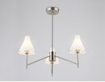 Люстра со стеклянными плафонами на штанге Ambrella LH57121/3 SN/FR никель/белый матовый E14/3 max 40W D650*590