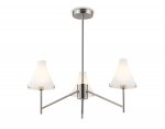 Люстра со стеклянными плафонами на штанге Ambrella LH57121/3 SN/FR никель/белый матовый E14/3 max 40W D650*590