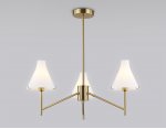 Люстра со стеклянными плафонами на штанге Ambrella LH57131/3 BS/FR латунь/белый матовый E14/3 max 40W D650*590