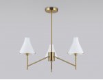 Люстра со стеклянными плафонами на штанге Ambrella LH57131/3 BS/FR латунь/белый матовый E14/3 max 40W D650*590