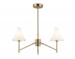 Люстра со стеклянными плафонами на штанге Ambrella LH57131/3 BS/FR латунь/белый матовый E14/3 max 40W D650*590