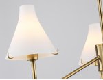 Люстра со стеклянными плафонами на штанге Ambrella LH57131/3 BS/FR латунь/белый матовый E14/3 max 40W D650*590
