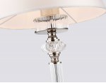 Настольная лампа с абажуром и хрусталем Ambrella LH71007 BN/WH никель/белый E14 max 40W D260*505