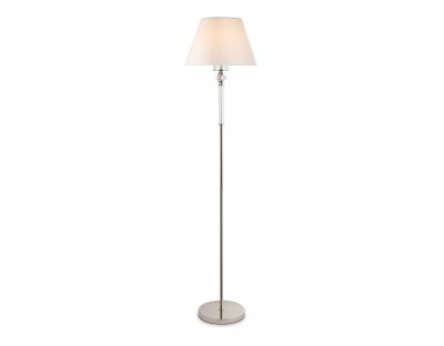 Напольный светильник с абажуром и хрусталем Ambrella LH71008 BN/WH никель/белый E27 max 60W D360*1550