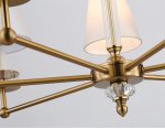 Подвесная люстра с абажурами и хрусталем Ambrella LH71023/7 BS/WH латунь/белый E14*7 max 40W D820*1130