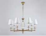 Подвесная люстра с абажурами и хрусталем Ambrella LH71023/7 BS/WH латунь/белый E14*7 max 40W D820*1130