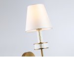 Настенный светильник с абажуром и хрусталем Ambrella LH71025 BS/WH латунь/белый E14 max 40W 210*150*355