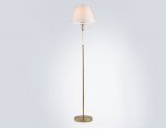 Напольный светильник с абажуром и хрусталем Ambrella LH71028 BS/WH латунь/белый E27 max 60W D360*1550