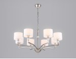 Подвесная люстра с абажурами и хрусталем Ambrella LH71123/8 SN/WH никель/белый E14/8 max 40W D840*880