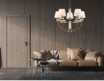 Подвесная люстра с абажурами Ambrella LH71251/5 BS/WH латунь/белый E14/5 max 40W D700*990