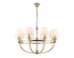 Подвесная люстра с абажурами Ambrella LH71253/8 BS/WH латунь/белый E14/8 max 40W D870*990
