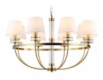 Подвесная люстра с абажурами Ambrella LH71253/8 BS/WH латунь/белый E14/8 max 40W D870*990