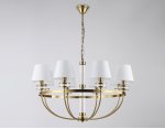 Подвесная люстра с абажурами Ambrella LH71253/8 BS/WH латунь/белый E14/8 max 40W D870*990