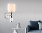 Настенный светильник с абажуром Ambrella LH71295 SN/WH никель/белый E14 max 40W 210*130*340