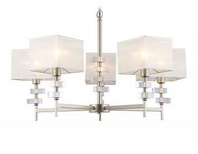 Подвесная люстра с абажурами Ambrella LH71331/5 CGD золото E14/5 max 40W D700*850