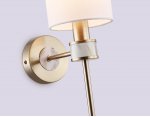 Настенный светильник с абажуром Ambrella LH72375 DBS/WH темная латунь/белый E14 max 40W 190*120*370