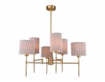 Люстра на штанге с абажурами Ambrella LH72381/6 BS/GR латунь/серый E14*6 max 40W D690*705