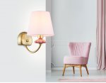 Настенный светильник с абажуром и декором из керамики Ambrella LH75027 GD/PI золото/розовый E14 max 40W 240*150*240