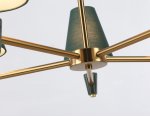 Люстра на штанге с абажурами и мрамором Ambrella LH75051/5 BS/GN латунь/зеленый E14*5 max 40W D700*580
