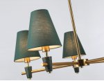 Люстра на штанге с абажурами и мрамором Ambrella LH75051/5 BS/GN латунь/зеленый E14*5 max 40W D700*580