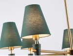 Люстра на штанге с абажурами и мрамором Ambrella LH75053/7 BS/GN латунь/зеленый E14*7 max 40W D840*580