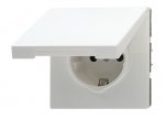 JUNG LS 990 Бел Розетка с/з с крышкой безвинт зажим (LS520KLWW)