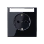 JUNG LS 990 Черный Розетка с/з с полем для надписи безвинт зажим (LS520NASW)
