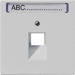 JUNG LS 990 Светло-серый Накладка 1-ой наклонной ТЛФ/комп розетки с полем для надписи (LS969-1NAUALG)