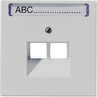 JUNG LS 990 Светло-серый Накладка 2-ой наклонной ТЛФ/комп розетки с полем для надписи (LS969-2NAUALG) JUNG LS 990 Светло-серый Накладка 2-ой наклонной ТЛФ/комп розетки с полем для надписи (LS969-2NAUALG)