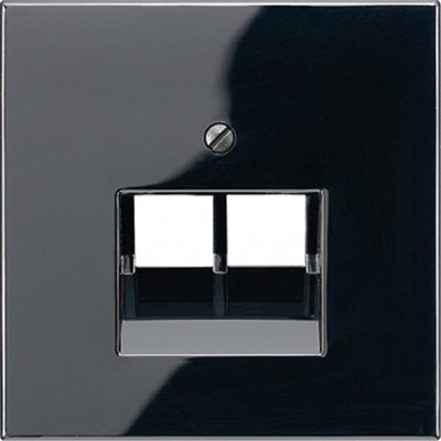 JUNG LS 990 Черный Накладка 2-ой наклонной ТЛФ/комп розетки (LS969-2UASW) JUNG LS 990 Черный Накладка 2-ой наклонной ТЛФ/комп розетки (LS969-2UASW)