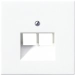 JUNG LS 990 Бел Накладка 2-ой наклонной ТЛФ/комп розетки (LS969-2UAWW)