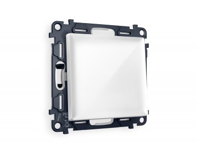 Комплект механизма 1-клавишного перекрестного выключателя ALFA MA101030 Белый глянец QUANT Ambrella Volt