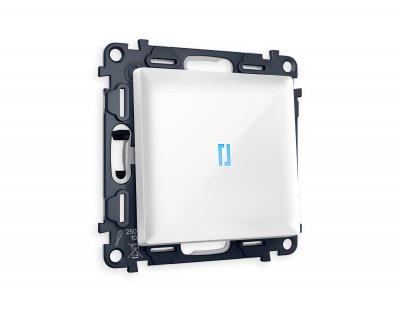 Комплект механизма 1-клавишного выключателя с подсветкой 10000K ALFA MA102020 Белый глянец QUANT Ambrella Volt