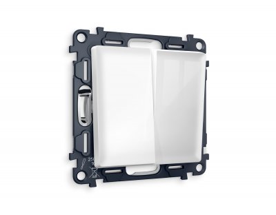 Комплект механизма 2-клавишного выключателя ALFA MA103010 Белый глянец QUANT Ambrella Volt