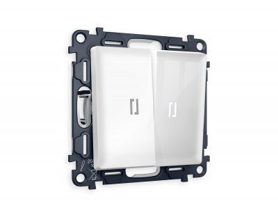 Комплект механизма 2-клавишного выключателя с подсветкой 5600K ALFA MA104015 Белый глянец QUANT Ambrella Volt Комплект механизма 2-клавишного выключателя с подсветкой 5600K ALFA MA104015 Белый глянец QUANT Ambrella Volt