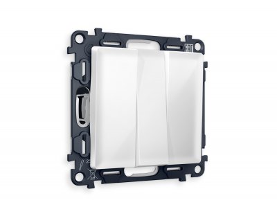 Комплект механизма 3-клавишного выключателя ALFA MA105010 Белый глянец QUANT Ambrella Volt Комплект механизма 3-клавишного выключателя ALFA MA105010 Белый глянец QUANT Ambrella Volt