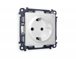 Комплект механизма электрической розетки ALFA MA107010 Белый глянец с заземлением со шторкми 2P+E 16A-250V QUANT Ambrella Volt