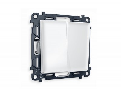 Комплект механизма 2-клавишного выключателя ALFA MA123010 Белый матовый QUANT Ambrella Volt