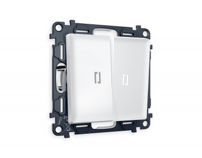 Комплект механизма 2-клавишного выключателя с подсветкой 5600K ALFA MA124015 Белый матовый QUANT Ambrella Volt Комплект механизма 2-клавишного выключателя с подсветкой 5600K ALFA MA124015 Белый матовый QUANT Ambrella Volt