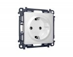 Комплект механизма электрической розетки ALFA MA126010 Белый матовый с заземлением на винтовых зажимах 2P+E 16A-250V QUANT Ambrella Volt