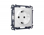 Комплект механизма электрической розетки ALFA MA127010 Белый матовый с заземлением со шторками 2P+E 16A-250V QUANT Ambrella Volt