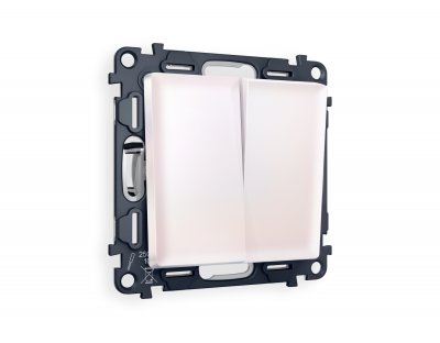 Комплект механизма 2-клавишного проходного выключателя ALFA MA203020 Жемчуг QUANT Ambrella Volt