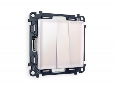 Комплект механизма 3-клавишного выключателя ALFA MA205010 Жемчуг QUANT Ambrella Volt