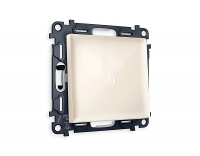 Комплект механизма 1-клавишного проходного выключателя с подсветкой 5600K ALFA MA302035 Бежевый глянец QUANT Ambrella Volt