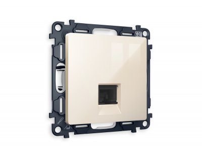 Комплект механизма компьютерной розетки ALFA MA312010 Бежевый глянец RJ-45(8P8C) CAT6 с защитной шторкой QUANT Ambrella Volt Комплект механизма компьютерной розетки ALFA MA312010 Бежевый глянец RJ-45(8P8C) CAT6 с защитной шторкой QUANT Ambrella Volt