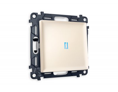 Комплект механизма 1-клавишного выключателя с подсветкой 10000K ALFA MA322020 Бежевый матовый QUANT Ambrella Volt
