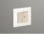 Комплект механизма 2-клавишного выключателя с подсветкой 3200K ALFA MA324010 Бежевый матовый QUANT Ambrella Volt
