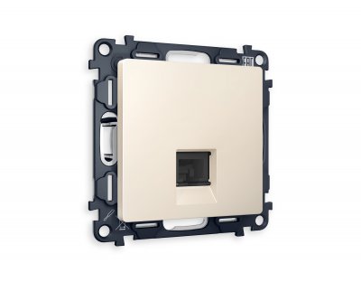 Комплект механизма компьютерной розетки ALFA MA332010 Бежевый матовый RJ-45(8P8C) CAT6 с защитной шторкой QUANT Ambrella Volt Комплект механизма компьютерной розетки ALFA MA332010 Бежевый матовый RJ-45(8P8C) CAT6 с защитной шторкой QUANT Ambrella Volt